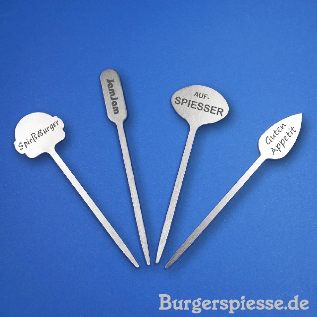 Hamburgerspieße mit Gravur